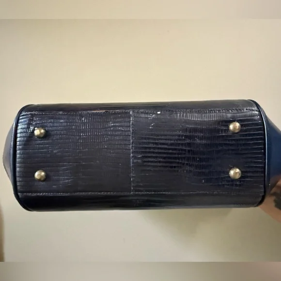 Vintage, 50’s, 60s, black, lizard skin bag, rockabilly, handbag. - Picture 3 of 11